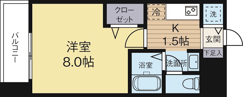 アンピール唐人町 間取り図