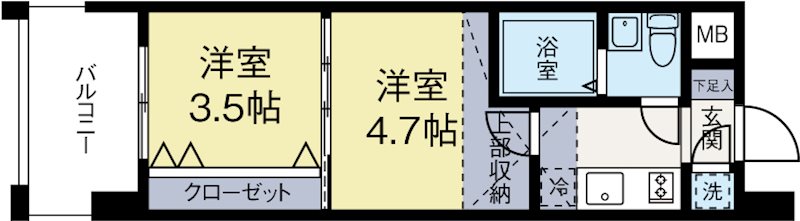 No54WesPROJECT博多駅南 1113号室 間取り