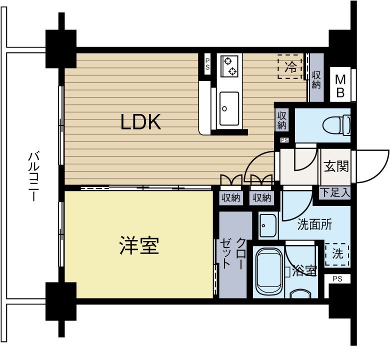 フラッツ東比恵 505号室 間取り