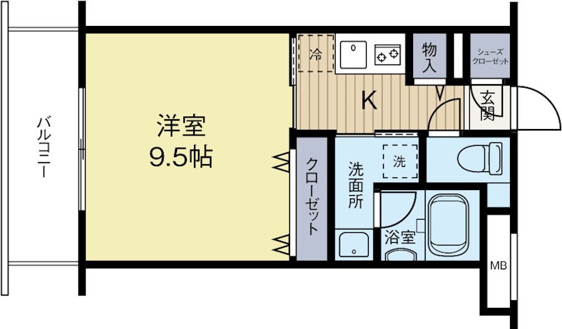フラッツ東比恵 309号室 間取り