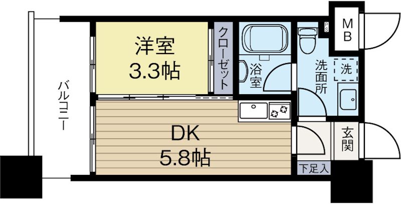 ルネッサンス21博多 807号室 間取り