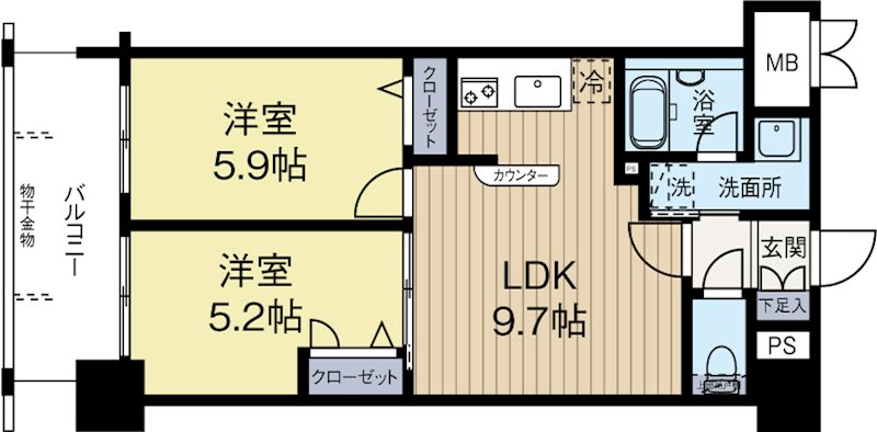 アトラスアルファーノ箱崎 1102号室 間取り