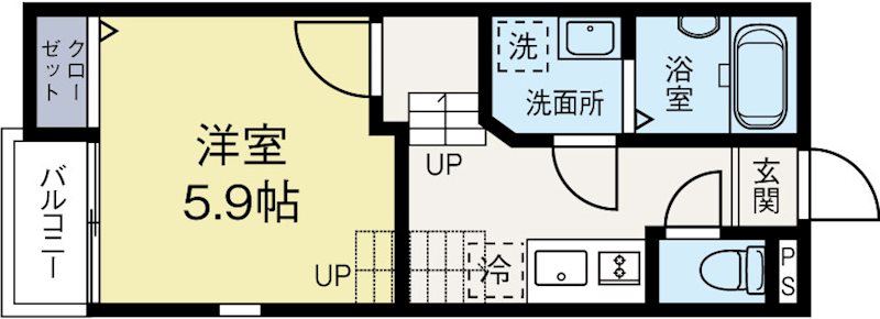 クレオ箱崎宮前参番館  103号室 間取り