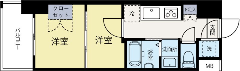 CLUBORIENTNo.103 202号室 間取り