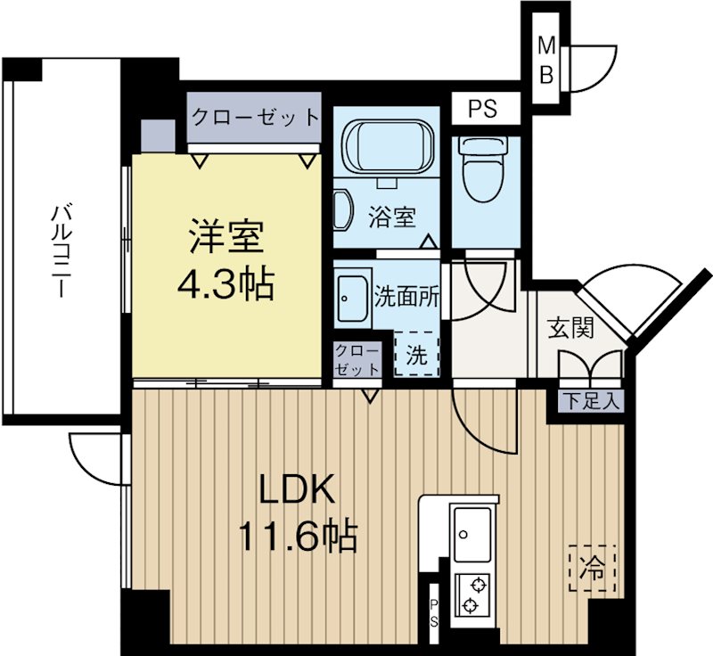 サンドーレ薬院 802号室 間取り