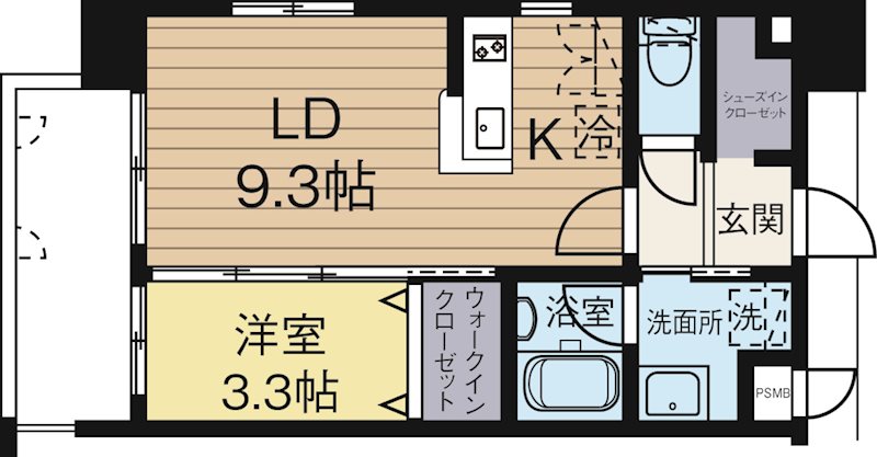 ソシオスヒルズイン博多 501号室 間取り