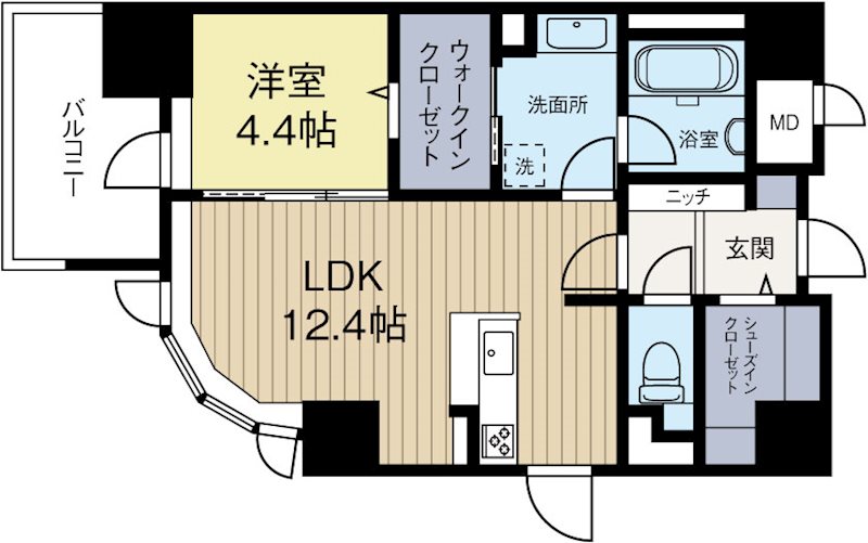 リーブル博多駅前 305号室 間取り