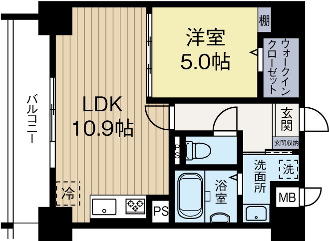 プランドール綾 102号室 間取り