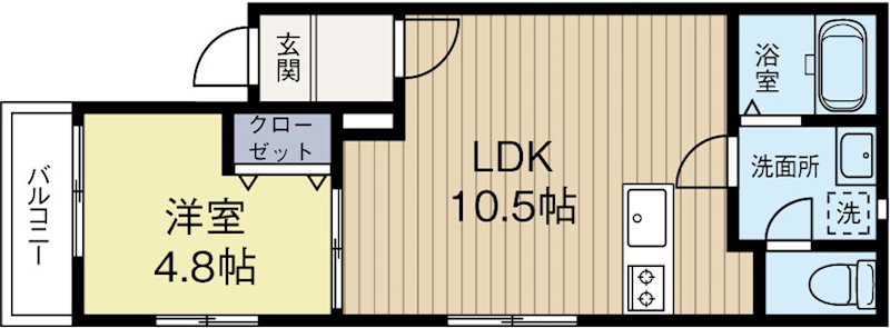 リテラ博多イースト3 301号室 間取り