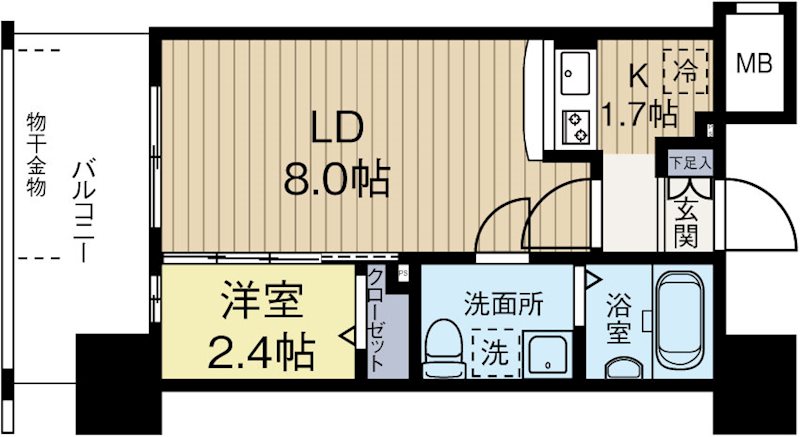 グランフォーレプライム大手門 502号室 間取り