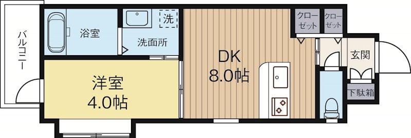 ギャラン御供所 807号室 間取り