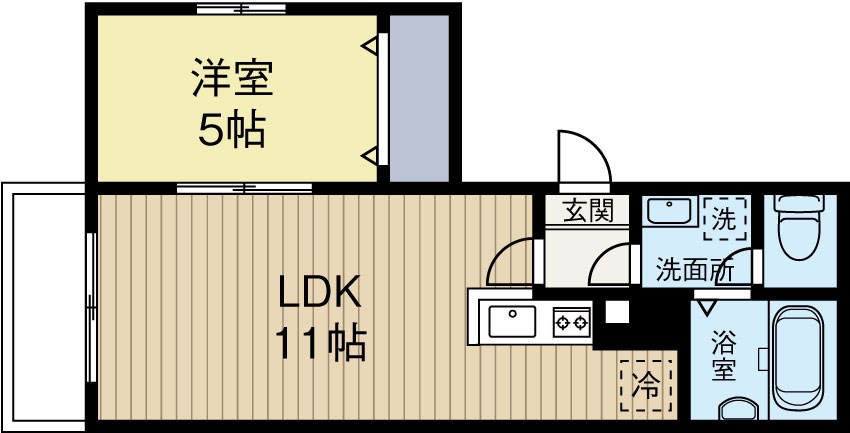ハピネスベリー吉塚 201号室 間取り