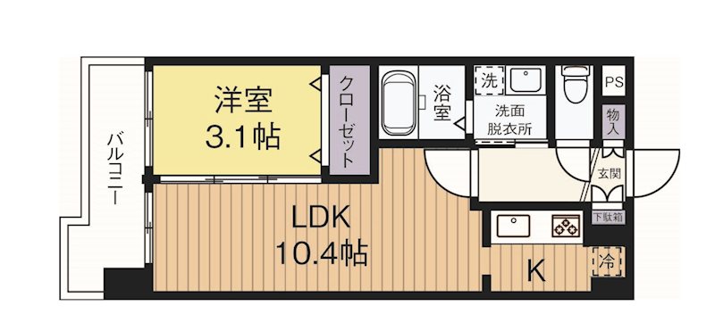 レジディア博多東 603号室 間取り