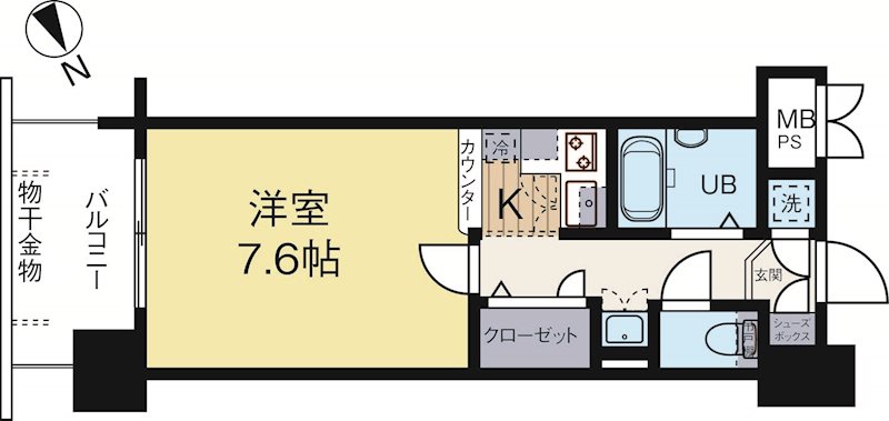 エンクレスト天神2 705号室 間取り