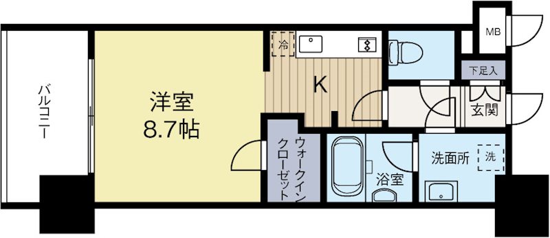 パークリュクス大手門mono 504号室 間取り