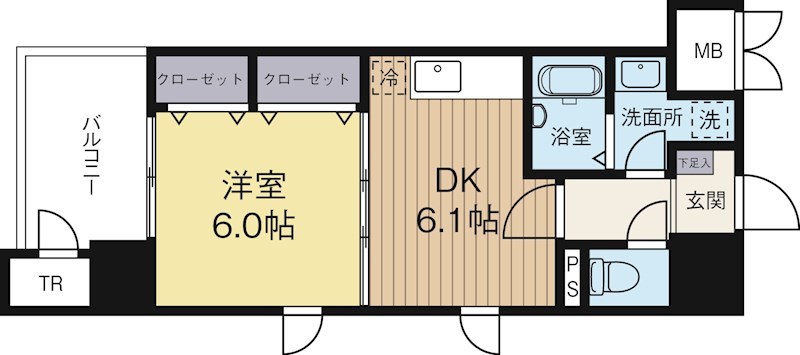ポルトデュボヌール 1106号室 間取り
