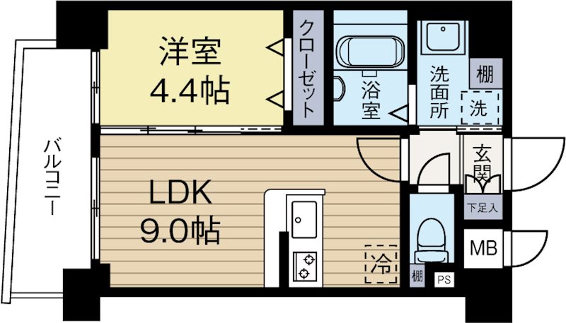 レディアントアーク薬院 701号室 間取り