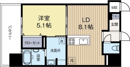 アソシアグロッツォ天神ザガーデン 1006号室 間取り