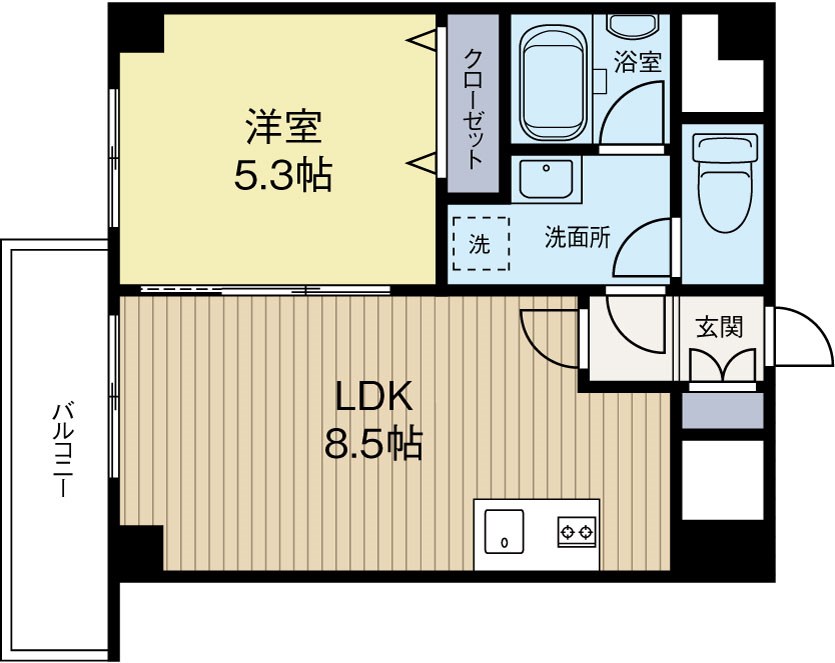 ビータコモダ博多 801号室 間取り