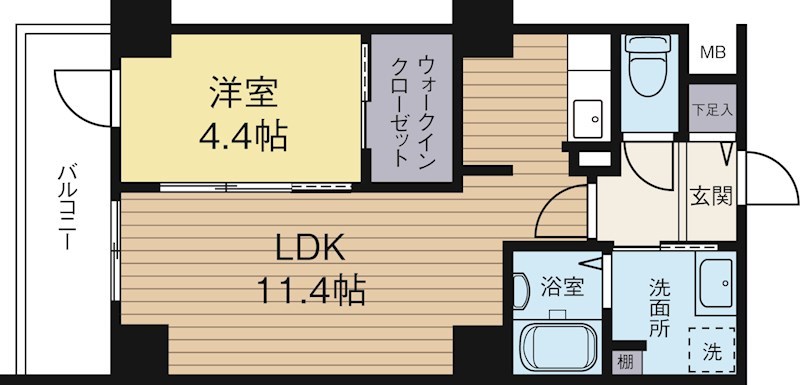 フォレストドルフ天神 601号室 間取り