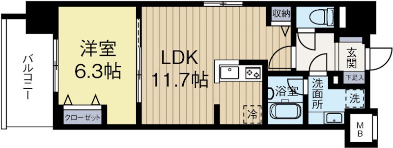 ウィスタリアレジデンス博多 301号室 間取り
