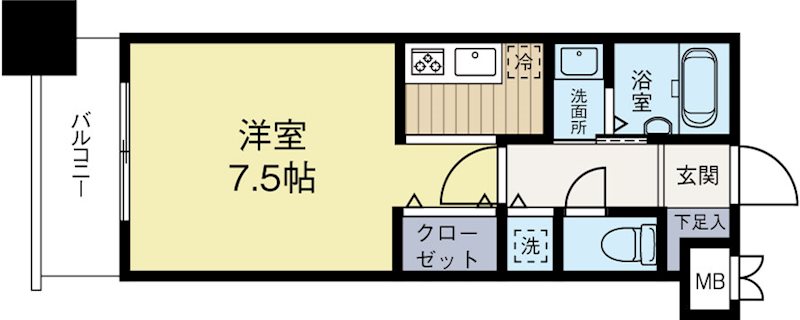 グランパーク天神 1010号室 間取り