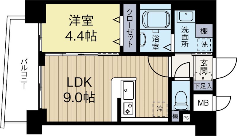 レディアントアーク薬院 402号室 間取り