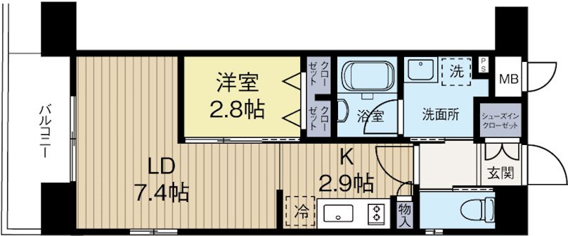 グランフォーレラグゼ箱崎 701号室 間取り