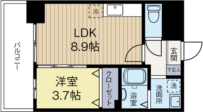 GRANDEUR住吉弐番館 1102号室 間取り