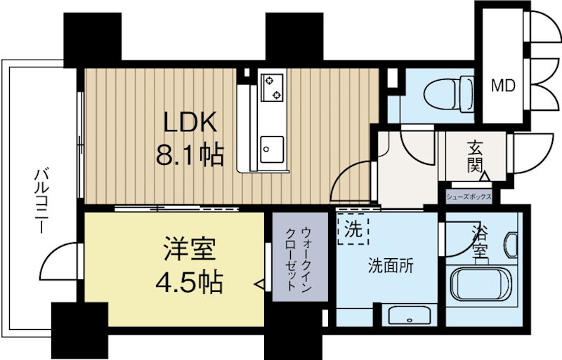 リーブル博多駅前 302号室 間取り