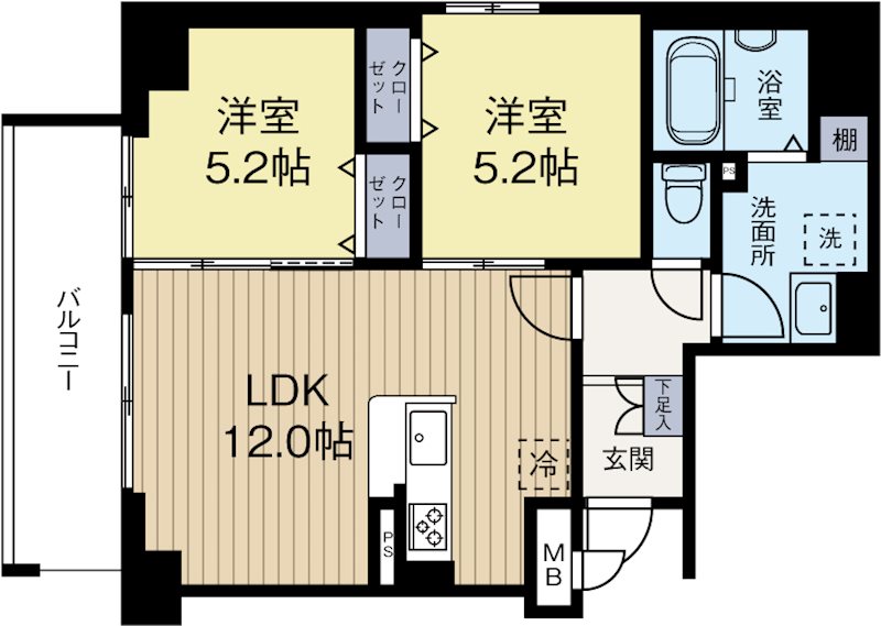 サンドーレ薬院 701号室 間取り
