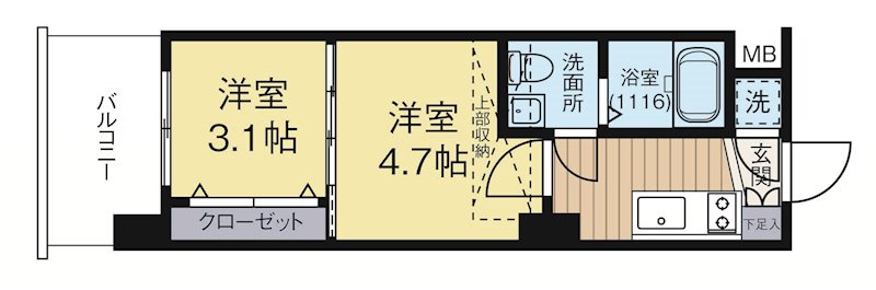 CLUBORIENTNo70HARBORSOUTHTOWER 202号室 間取り