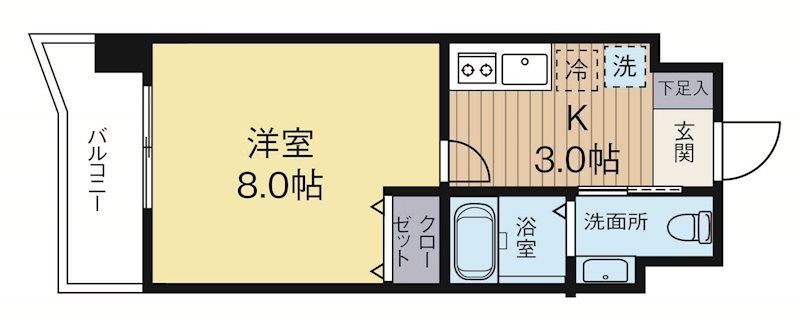 ローズモントフレア薬院 302号室 間取り