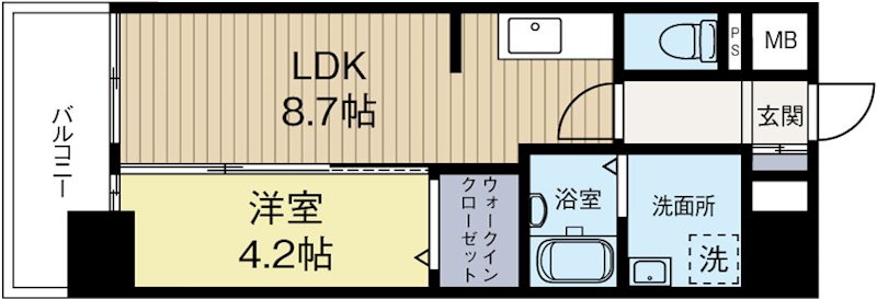 モダンパラッツォ天神北2 1103号室 間取り