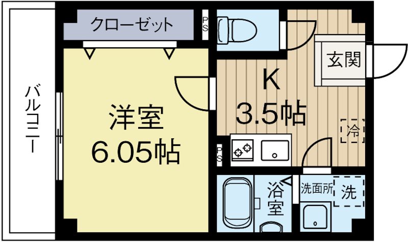 フォンテーヌ博多 201号室 間取り