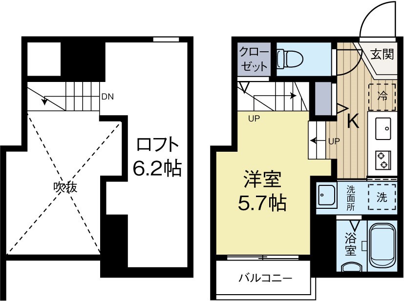 ルミカ美野島 201号室 間取り