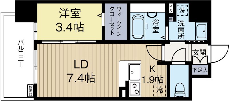 ラクラス呉服町 403号室 間取り