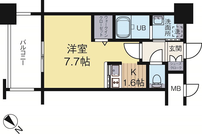 エンクレスト博多駅東2 1205号室 間取り