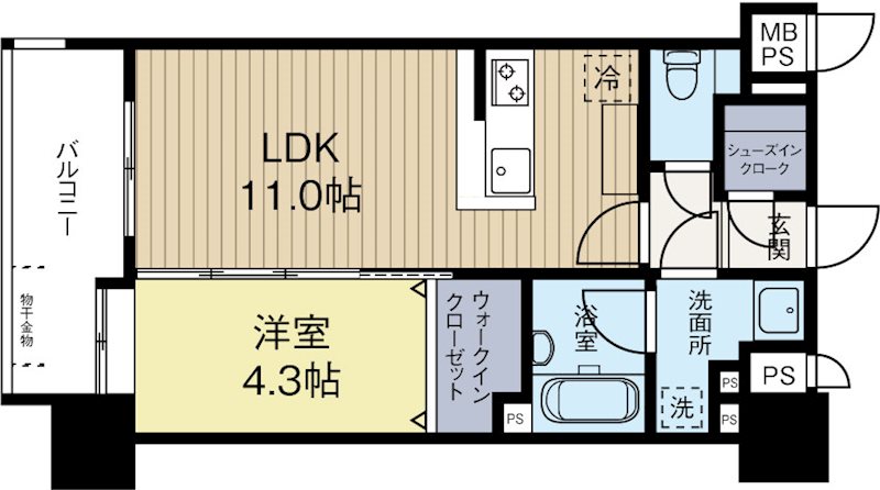 プレスタイル大濠公園 202号室 間取り