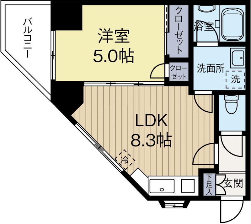 ピアパーク渡辺通 506号室 間取り
