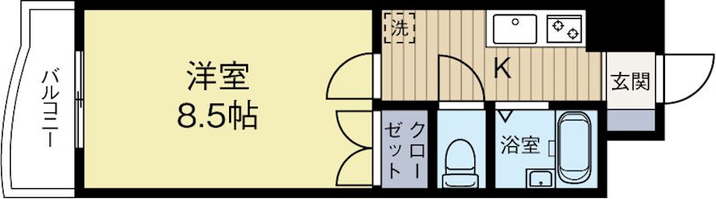 ロイヤル日赤通80 803号室 間取り