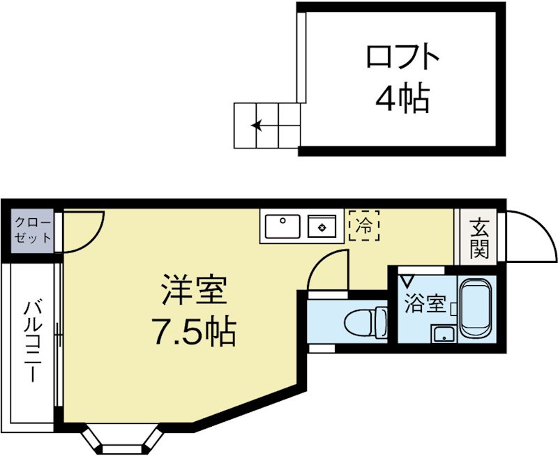 オフィシャル県庁前 101号室 間取り