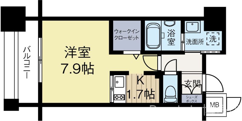 エンクレスト呉服町 1216号室 間取り