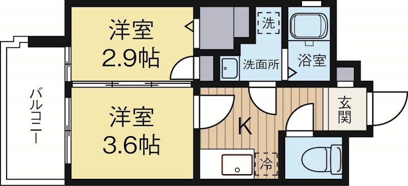 グランフォーレ西公園ANNEX 801号室 間取り