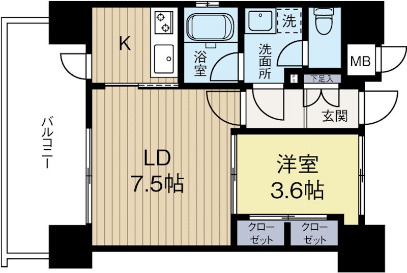 リアンシエルブルー東公園 1204号室 間取り