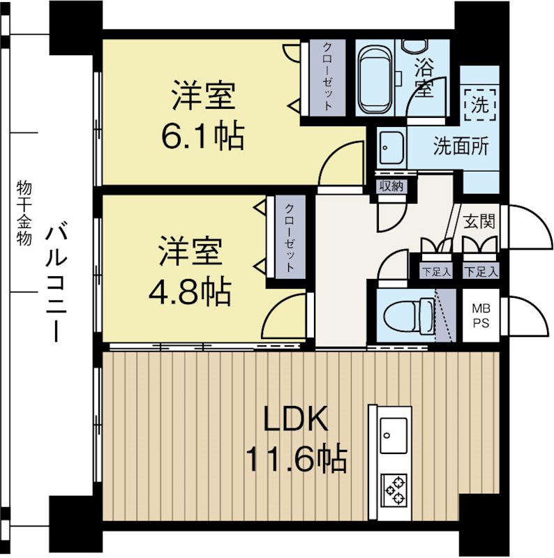 アルファシオレヴァーク 601号室 間取り