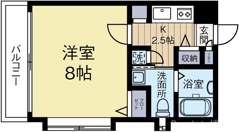 ピュアドームラシュールイン博多 501号室 間取り