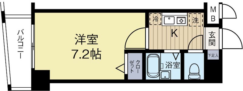 奈良屋グロリアス 906号室 間取り
