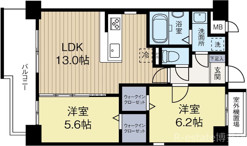 ファーストポイント東比恵 705号室 間取り