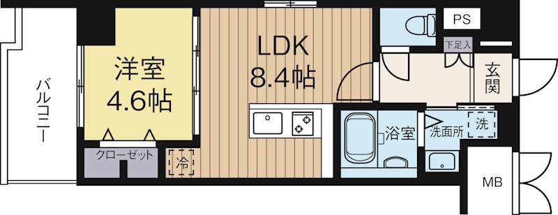 Plaisir薬院 terrace 403号室 間取り